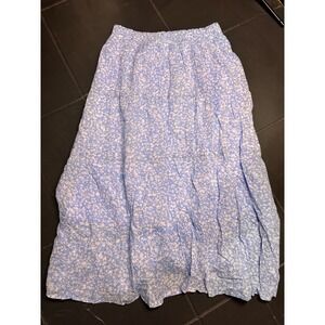 Abercrombie Kids Blue White Floral Smocked Tiered Maxi Skirt 13/14 NWT